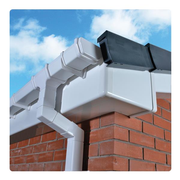 White Bullnose Fascia, White Square Rainwater.