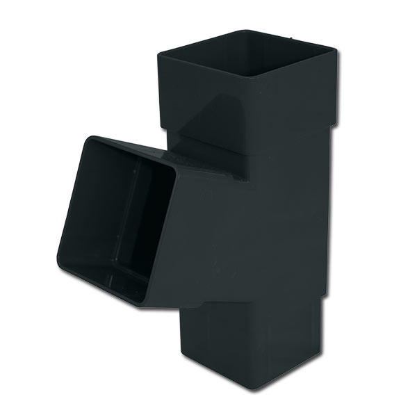 uPVC Anthracite Grey 67.5° Square Downpipe Branch