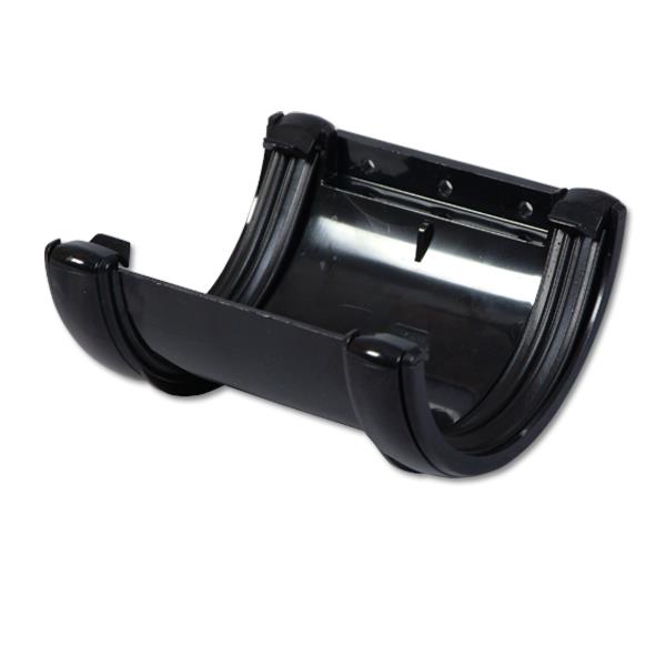 uPVC Black Half-Round Gutter Union Bracket | DirectPlastics.com