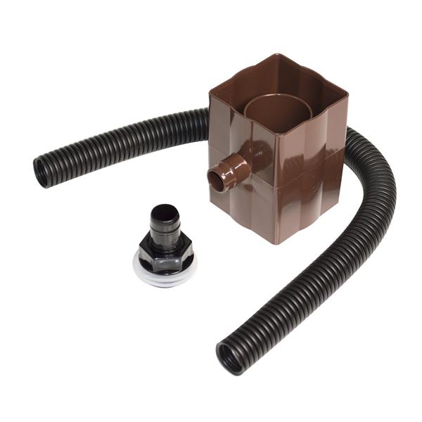 Brown 68mm Round/Square Downpipe Diverter