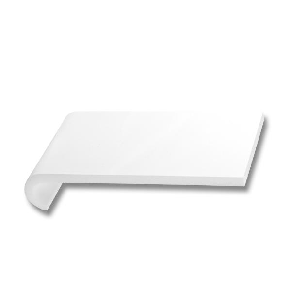 White uPVC Bullnose Internal Window Sill 210mm